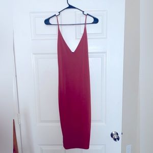 Fashion Nova strapless copper orange dress